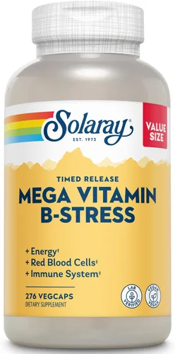 Miniatura 10 de SOLARAY Mega Vitamina B-Estrés, Complejo vitamínico B de liberación programada con 1000 mg de vitamina C para el estrés, la energía y el apoyo a