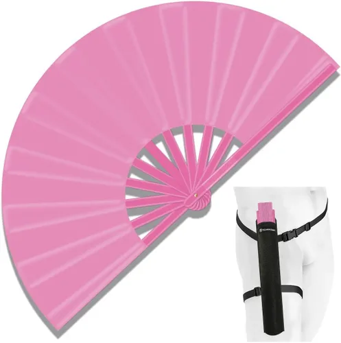 Miniatura 15 de Ventilador de Rave Plegable Grande de 13", Ventiladores de Mano Clack Plegables con Funda para Baile en Línea, Ventilador Boots On The Ground