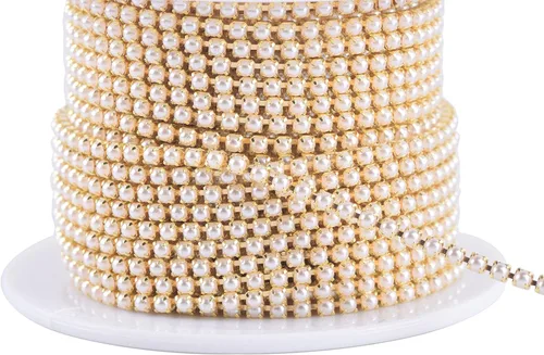 KAOYOO - Cadena de cierre de diamantes de imitación de cristal de 9 metros (10 yardas) y 2 mm para manualidades de costura, decoración de bricolaje