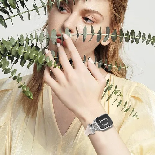 Miniatura 5 de Bandas delgadas de cuero compatibles con Apple Watch para mujeres de 40 mm, 41 mm, 38 mm, 44 mm, 45 mm, 49 mm, 42 mm, 46 mm, con forma de D