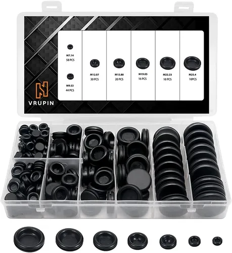 Miniatura 10 de Vrupin Kit Surtido de 66 Ojales de Goma, Tapones para Orificios de Taladro Cortafuegos Protección de Cables, 6 Tamaños 1-13/16" 1-1/2" 1" 7/8" 5/8
