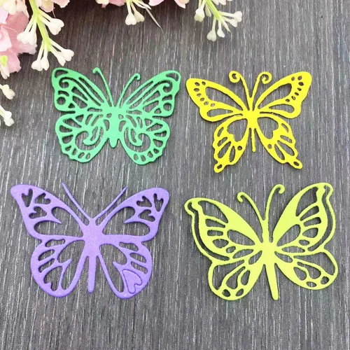Miniatura 7 de ZECNG - 4 troqueles de corte de metal con diseño de mariposa para hacer tarjetas, herramientas de troqueles de mariposa de acero al carbono para #8