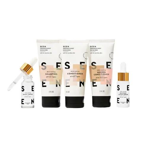 SEEN Discovery Kit - Juego de cabello perfumado no comedogénico - Desarrollado por dermatólogos - Seguro para pieles sensibles y propensas al acné