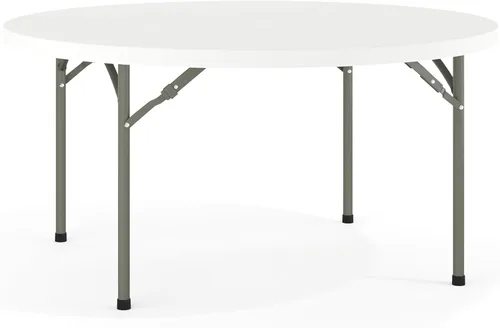 Flash Furniture Mesa redonda de plástico plegable de 5 pies para todas las ocasiones para fiestas y ferias, mesa de banquete plegable para eventos