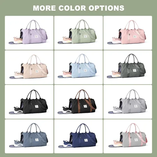 Miniatura 7 de Weekender Gym - Bolsas de lona para mujer con neceser, A-verde