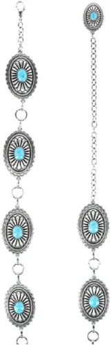 Miniatura 2 de ARIAT Cinturón de cadena de concha turquesa - Señoras, Plata