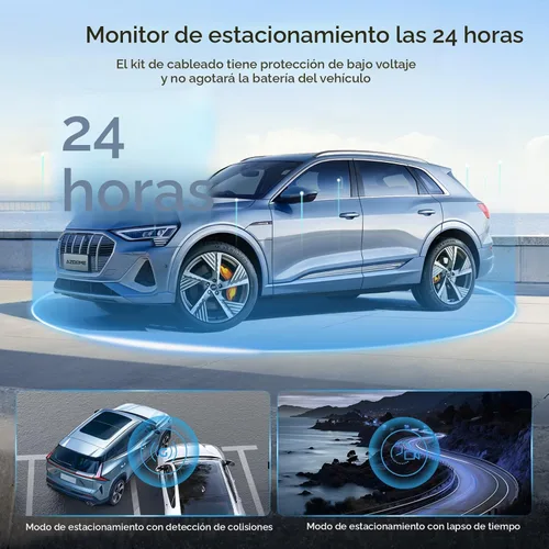Miniatura 6 de AZDOME M01 Dual Dash Cam frontal y trasera con tarjeta gratuita de 64 GB, cámara de tablero dual de pantalla de 3" para automóvil, G-Sensor ADAS