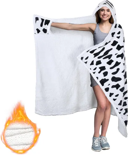 Miniatura 8 de Manta con capucha, cálida y acogedora manta de poncho suave, capa de forro polar, regalos para mujeres, Guepardo