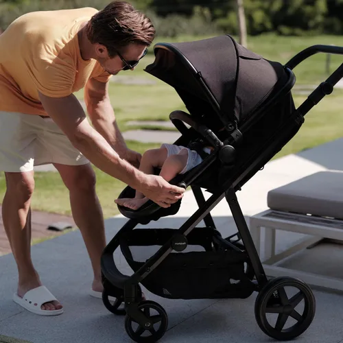 Miniatura 9 de Mompush Cochecito de bebé, convertible 2 en 1 con opción de moisés, compatible con asiento de automóvil infantil, incluye adaptador, cochecito Negro