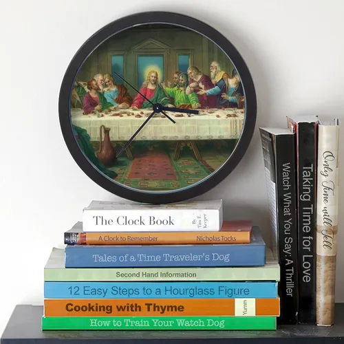 Miniatura 3 de CafePress The Last Supper - Reloj de pared de 10 pulgadas para sala de estar, cocina u oficina
