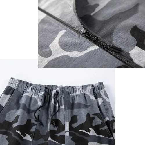 Miniatura 5 de Conjunto deportivo de 2 piezas con capucha para hombre, casual, cómodo, camuflaje, para hombre