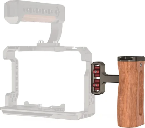 Miniatura 7 de Mini mango lateral de madera con tornillos de 1/4 de pulgada a 20 tornillos para cámara digital, jaula de cámara réflex digital con soporte de Mango