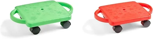 hand2mind - Patinete verde para interiores con asas, patinetes de gimnasio para niños, juguetes de recreo, equipo de PE para escuela primaria,