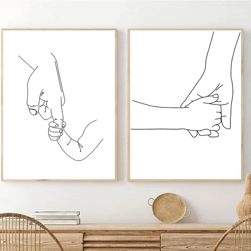 Miniatura 13 de PUYIQARE Dibujo de línea pareja abrazo a mano lienzo arte de pared, impresión minimalista de lienzo de dibujo de líneas, arte de pareja en blanco