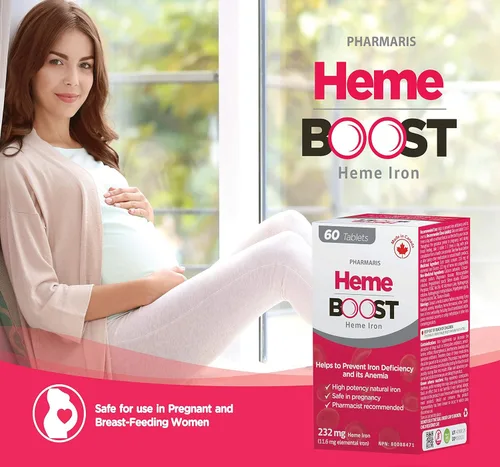 Miniatura 2 de Hemeboost 11.6 mg (pastillas de hierro hemo de 232 mg), suplemento de hierro de alta potencia para mujeres y hombres, alta absorción y suave