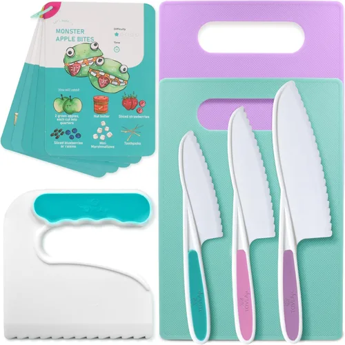 Miniatura 10 de Tovla Jr. - Juego de cuchillos seguros para niños para cocina real, 3 piezas, cuchillos de cocina para niños pequeños, herramientas de cocina Varios