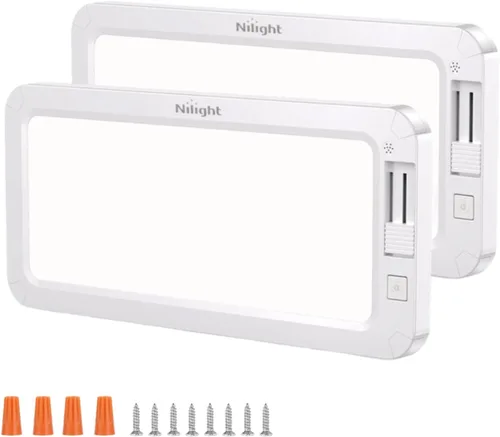 Nilight LED Interior Light 2PCS 12.5 Inch 10W 96LEDs 3 Color Dimmable (3100K-6500K) with Memory Function, 12V-30V Ceiling Lights for RV Camper
