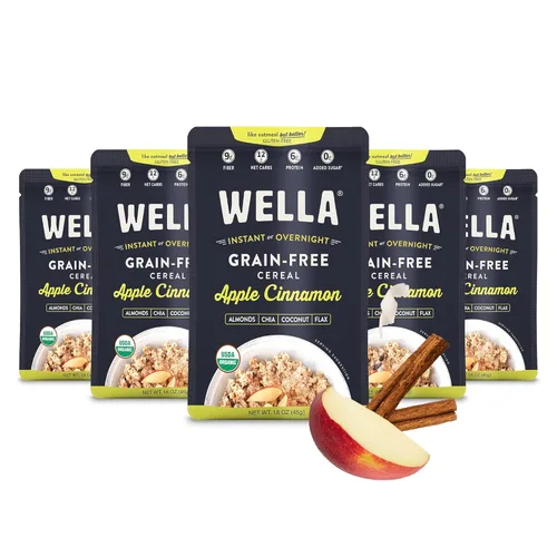 Wella Cereal de Avena Alternativa, Cereal Caliente para el Desayuno Sin Gluten, Sin Granos Paleo Orgánico Vegano Alto en Proteínas Superalimento a