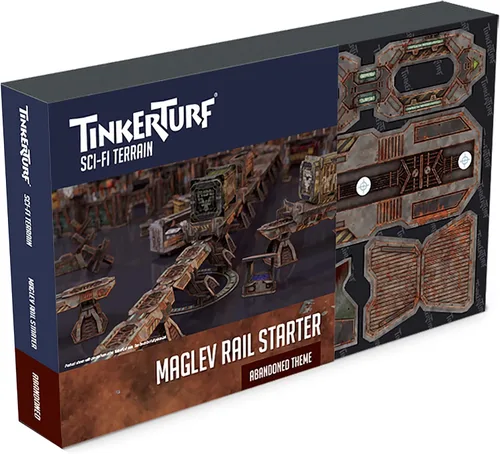 Miniatura 7 de Terreno de ciencia ficción TinkerTurf: MagLev Depot v2, tema abandonado, robusto, asequible y de gran aspecto a todo color, rápido y fácil