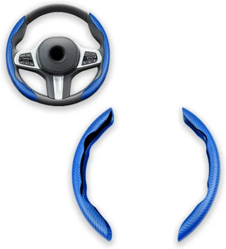 Miniatura 8 de Funda para volante, cubierta antideslizante de fibra de carbono para volante, protector segmentado para el interior del automóvil, accesorios