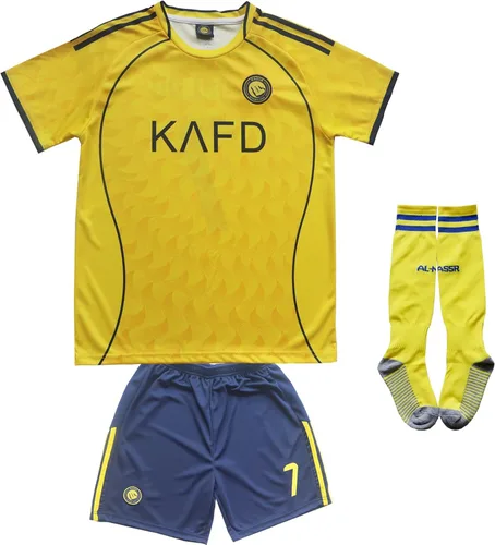 Miniatura 2 de LeenBD NASSR Riyadh Al #7 2025/2026 - Juego de calcetines de fútbol para niños, camisetas de fútbol para el hogar, tallas juveniles