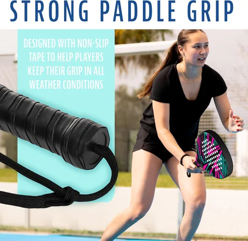 Miniatura 7 de Franklin Sports - Axel Padel Set - 2 Fiberglass Padel Rackets with Foam Core, Balls, & Carrying Case and Replacement Balls