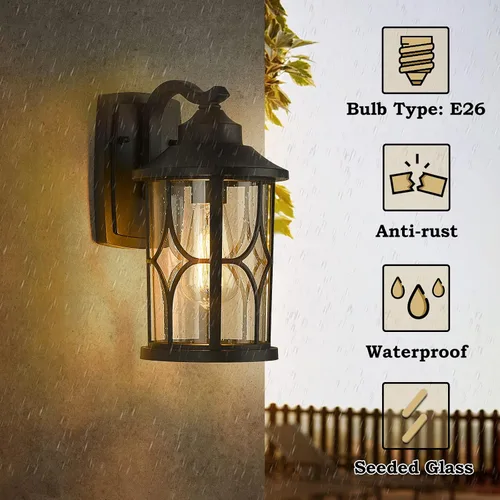 Miniatura 2 de zeyu 2 unidades de luces de aplique de pared para exteriores, luces modernas de granja para porche de casa, aluminio fundido en acabado blanco