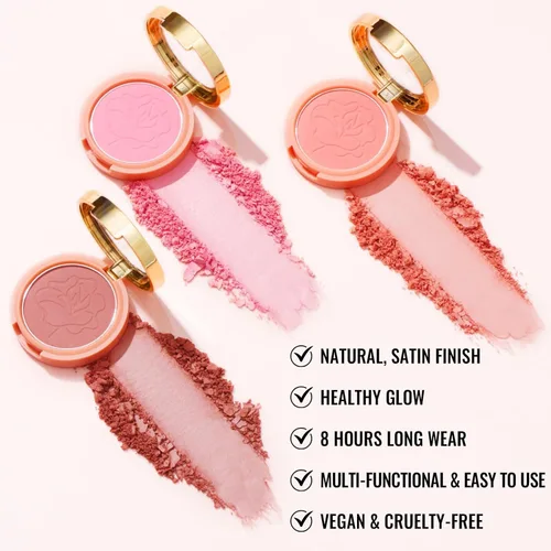 Miniatura 4 de Oulac Polvo de maquillaje de rubor marrón ciruela, mezcla de rubor en crema de color rico, piel bronceada mate natural, vegano y libre de crueldad