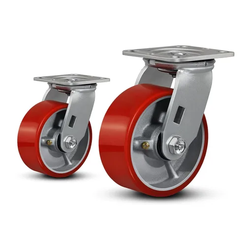 Miniatura 27 de Ruedas industriales de 4 x 2 pulgadas, ruedas resistentes, ruedas de poliuretano, capacidad de hasta 3200 libras. Uso para camión de plataforma