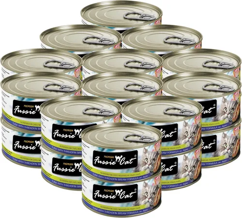 Miniatura 14 de Fussie Cat Comida húmeda prémium de atún y gambas en Aspic sin granos para gatos, 2.82 onzas, caja de 24