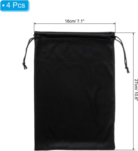 Miniatura 2 de PATIKIL Bolsa de gafas de esquí, funda de microfibra para gafas de nieve, funda de almacenamiento suave, bolsa con cordón