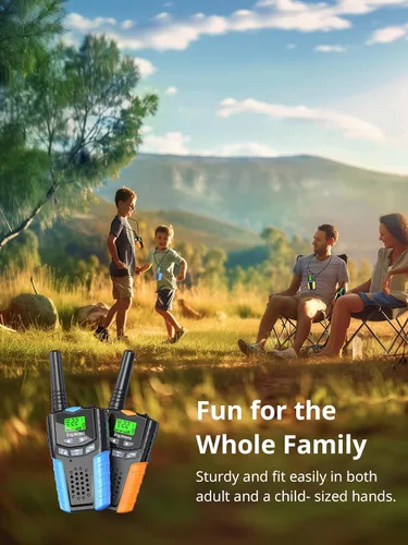Miniatura 4 de Inspireyes Walkie Talkies para niños, paquete de 2 recargables de largo alcance, juguetes para niños y niñas de 3 a 12 años, juguete de radio de 2