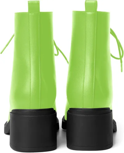 Miniatura 122 de ROSERWISH Botas altas de tacón bajo y grueso para mujer, con cordones, cómodas, modernas, con puntera redonda, de 2.5 pulgadas