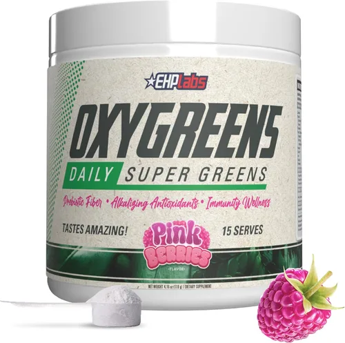 Miniatura 14 de EHP Labs OxyGreens Super Greens Powder - Superalimento de espirulina y clorella, jugo verde en polvo y suplementos de verduras con fibra prebiótica