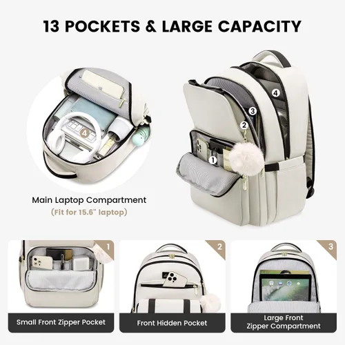 Miniatura 2 de LOVEVOOK - Mochila de regreso a clases para adolescentes, mochila escolar para niñas de 14 a 16 años, linda mochila para estudiantes, bolsa de viaje
