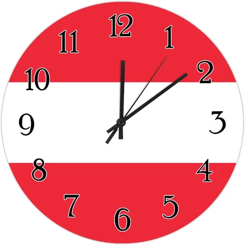 Miniatura 22 de Reloj de pared de madera con bandera de Chile, reloj de pared de cuarzo de calidad, funciona con pilas, silencioso de 12 pulgadas, reloj de pared