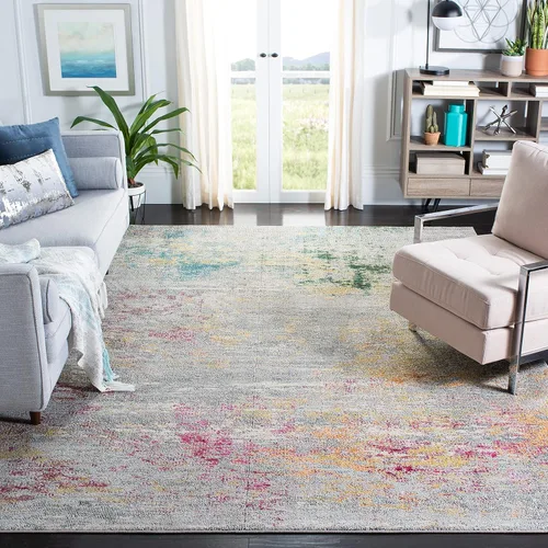 Miniatura 29 de SAFAVIEH Madison Collection - Alfombra de pasillo de 2 pies 2 pulgadas x 6 pies, beige y gris, no desprende pelusa y de fácil cuidado
