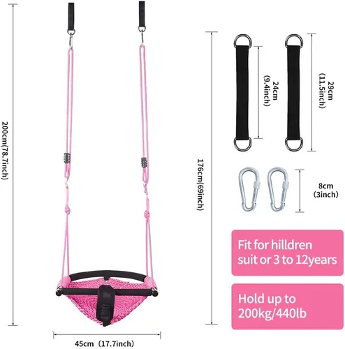 Miniatura 4 de 2 en 1 columpio para niños pequeños. Asiento de columpio para niños con cuerdas ajustables, para niños, juego de columpios resistentes con cuerdas