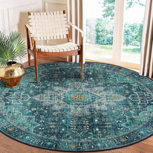 Miniatura 78 de Moynesa Alfombra de pasillo ultra fina lavable de 2 x 6 pies, antideslizante, resistente a las manchas, alfombra vintage que no desprende para Gris