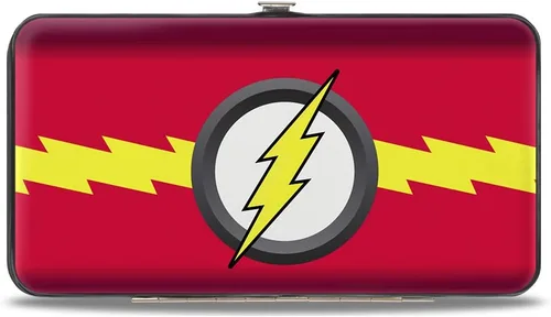 Miniatura 2 de Buckle-Down Billetera con bisagra - The Flash IconBolt Stripe RojosAmarilloGrisBlanco, 7" x 4", Varios