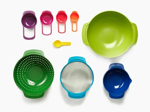 Miniatura 3 de Joseph Joseph Nest 9 Plus - Juego compacto de preparación de alimentos de 9 piezas con tazones para mezclar, tazas medidoras, tamiz y colador