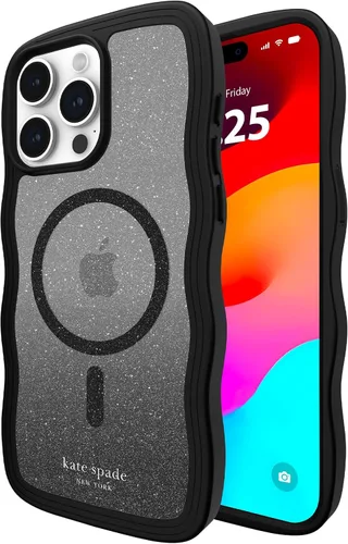 Miniatura 8 de Kate Spade New York Funda para iPhone 15 Pro Max, compatible con la funda MagSafe para teléfono, purpurina gruesa iridiscente