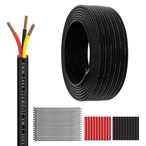 Miniatura 8 de Cable eléctrico de calibre 14, 2 conductores, 50 pies, 14/2, cable de extensión UL2464 DC5V/12V/24V/300V 14AWG, cable de cobre puro trenzado de bajo