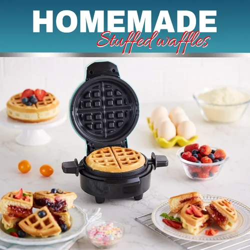 Miniatura 5 de Elite Gourmet EWM460 Máquina para Hacer Gofres Belgas Giratoria con Volteo Antiadherente, Gofres de 1.25 Pulgadas de Grosor, Hash Browns, Keto, Negro