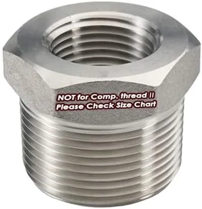 Miniatura 10 de Beduan - Buje reductor hexagonal de acero inoxidable, accesorio adaptador para tubería de fundición de 1-1/4" macho NPT a 1" hembra NPT