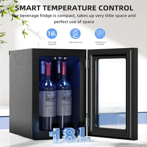 Miniatura 2 de Antarctic Star 0.6 pies cúbicos. Refrigerador mini para vino de pie libre, encimera para bodega de vino de 4 botellas, vino tinto, silencioso, Negro