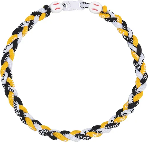 Miniatura 21 de Collar de béisbol de 18 pulgadas, regalos de goteo de béisbol, collares deportivos de tres trenzas, collares de titanio Tornado de cuerda deportiva