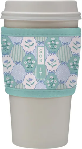 Miniatura 104 de Sok It HotSok Coffee & Tea - Funda de neopreno con aislamiento reutilizable (floral abstracto)