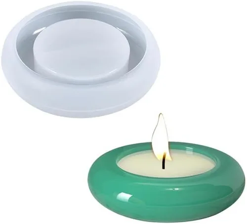 Miniatura 9 de Portavelas de resina para candelitas, forma de corazón, moldes de silicona de fundición epoxi para decoración de mesa del hogar