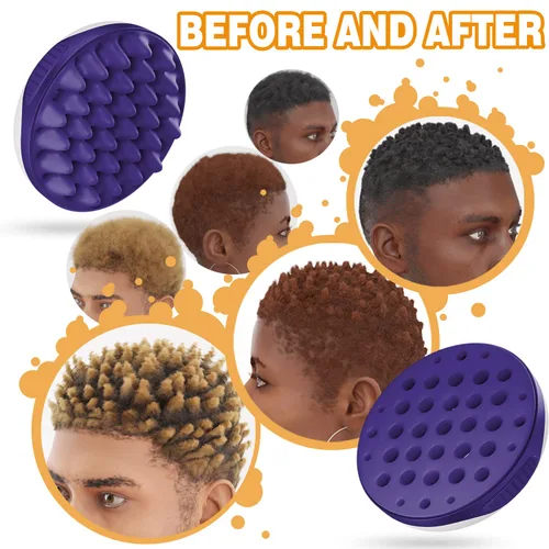 Miniatura 3 de WTTORDE Cepillo de silicona para cabello rizado, afro y ondulado, herramienta de onda de dos caras para estilos largos y cortos, peines grandes